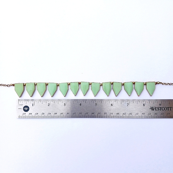 STATEMENT NECKLACE COLLAR mint Baublebar resin goldtone retro extender runway - Picture 6 of 7